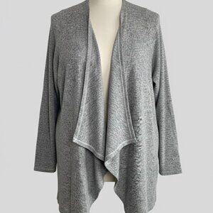 TORRID SUPER SOFT OPEN CARDIGAN PLUS SIZE L RAYON/POLY/SPANDEX GRAY COZY